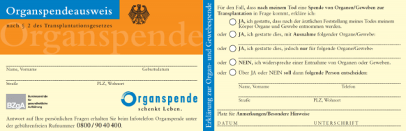 organspendeausweis